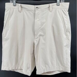 FootJoy FJ Mens Golf Shorts Beige Tan Classic Fit Waist Size 32 Flat Front